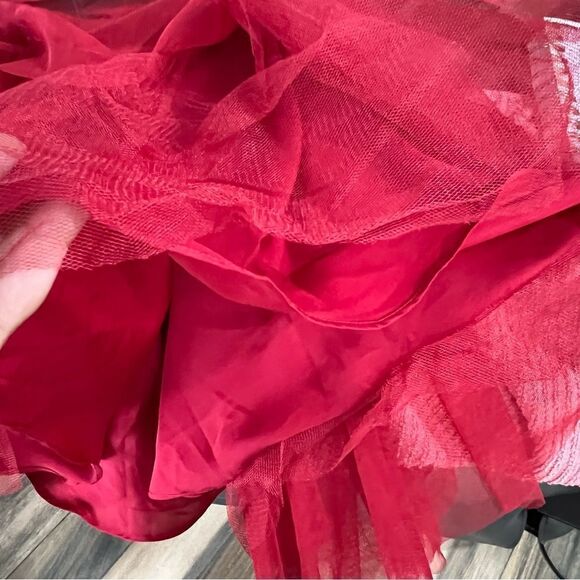 NWT!Pearl of Marchesa Red/Purple Beaded Embroidered Tulle Prom Party Dress Sz 4 - Picture 9 of 15